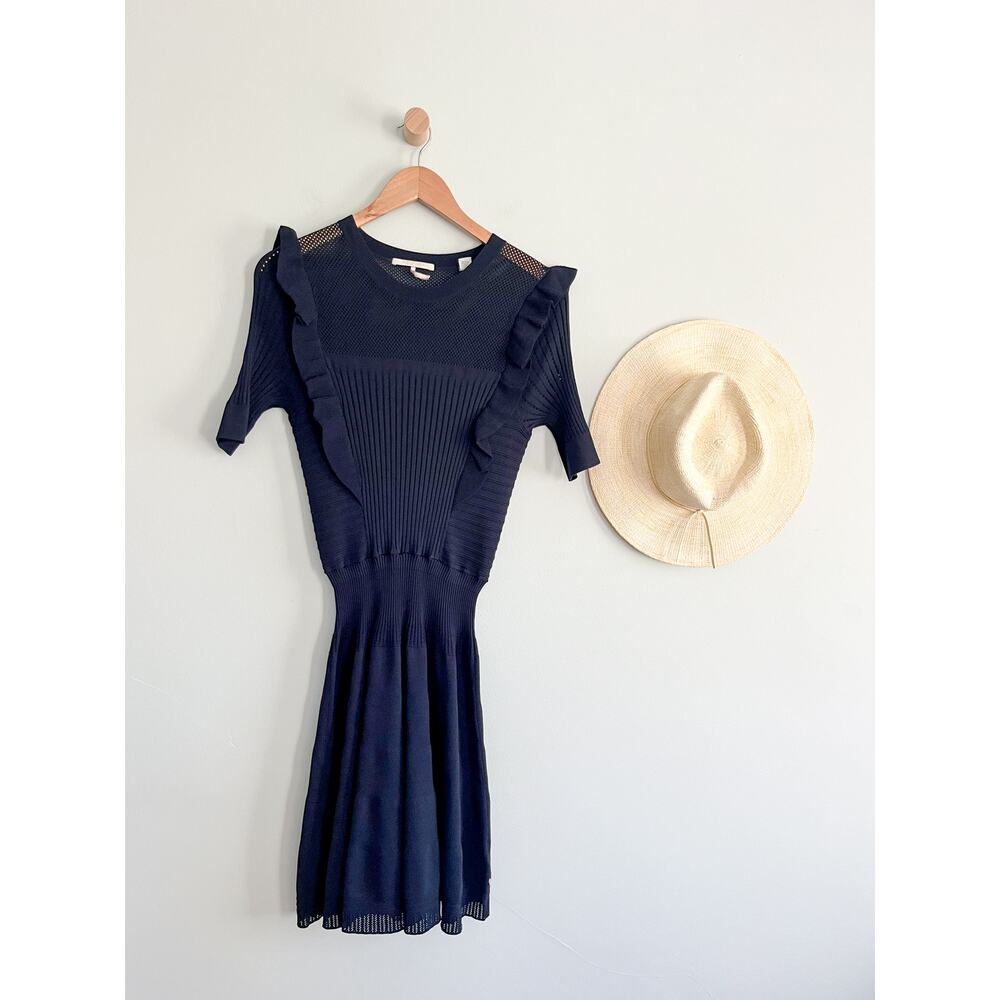 Scotch & Soda | Pointelle Knit Dress | Navy | Sz M - Picture 2 of 10